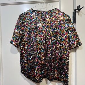 SHEIN Multicolor Sequin Top